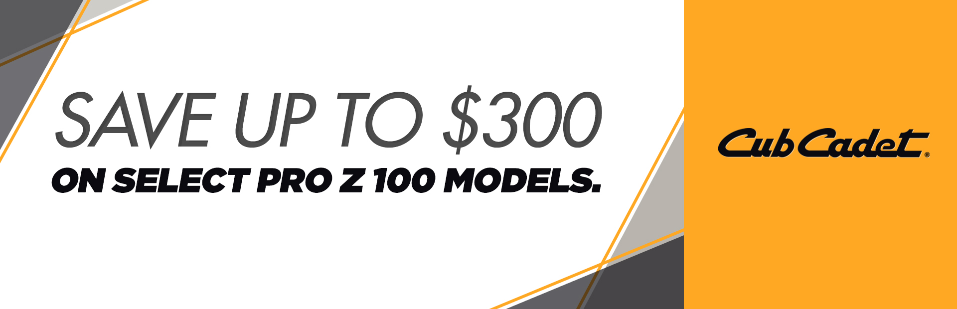 Cub Cadet: Save up to $300 on Select PRO Z 100 Models